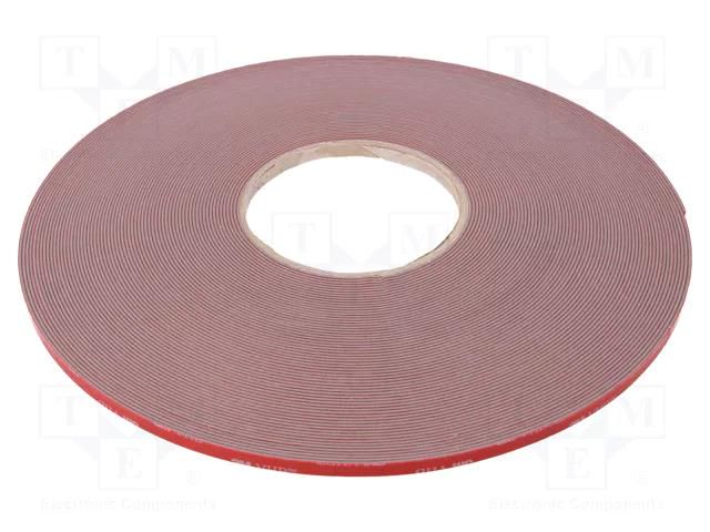 Tape: fixing; W: 6mm; L: 33m; Thk: 1.1mm; acrylic; grey; max.230°C 3M 3M-110-6-33