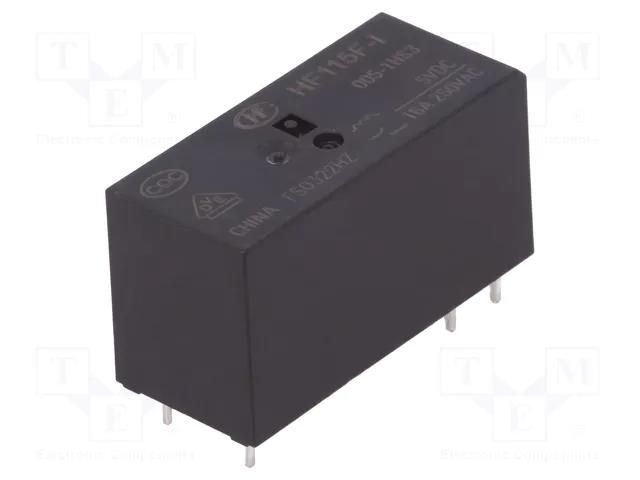 Relay: electromagnetic; SPST-NO; Ucoil: 5VDC; Icontacts max: 16A HONGFA RELAY HF115F-I/005-1HS3