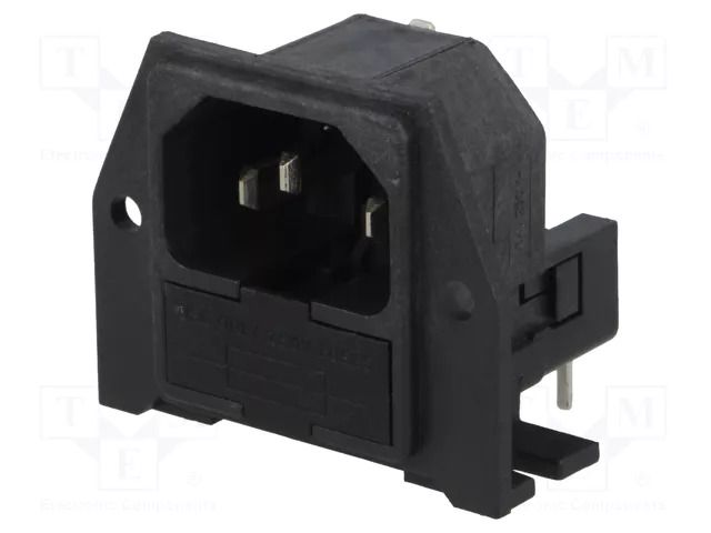 Connector: AC supply; socket; male; 10A; 250VAC; C14 (E); IEC 60320 BULGIN PF0030/PC