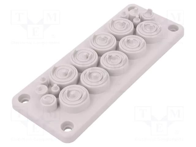 Multigate grommet; light grey; Holes no: 17; -40÷90°C; UL94V-0 TRELLEBORG RMC17/GR