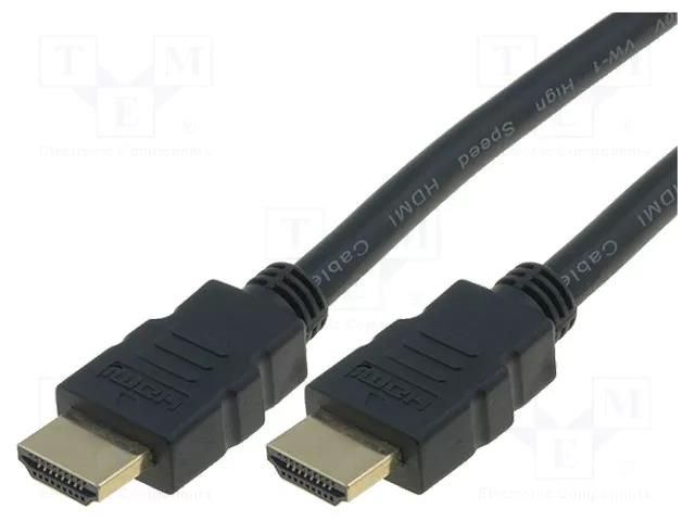 Cable; HDMI plug,both sides; PVC; Len: 3m; black; HDMI 1.4; 30AWG VCOM CG511-030-PB