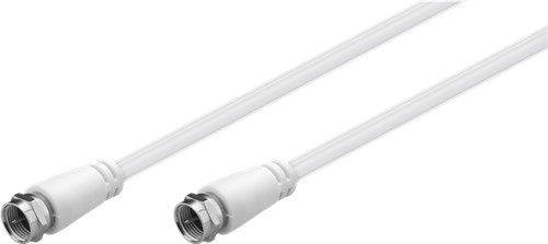 SAT Antenna Cable (Class A+, >95 dB), 3x Shielded, 1 m, white - F plug > F plug (fully shielded) 58814