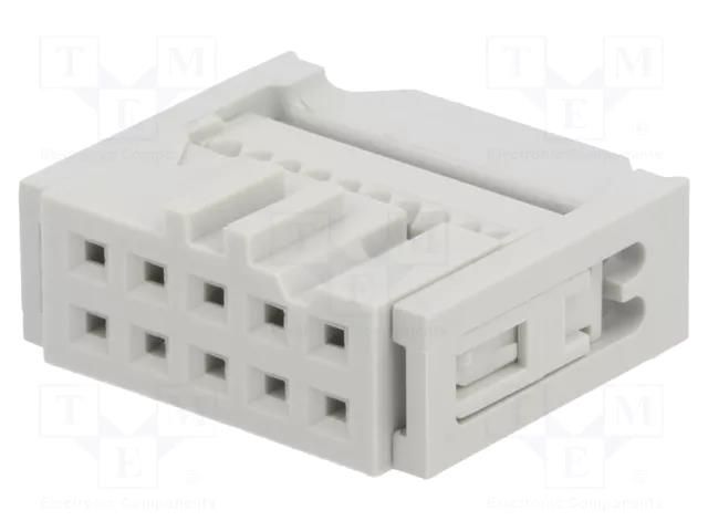 Connector: IDC; plug; female; PIN: 10; with cable clamp; IDC; 1.27mm AMPHENOL COMMUNICATIONS SOLUTIONS 71600-010LF