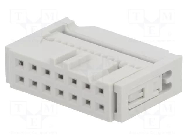 Connector: IDC; plug; female; PIN: 14; with cable clamp; IDC; 1.27mm AMPHENOL COMMUNICATIONS SOLUTIONS 71600-014LF