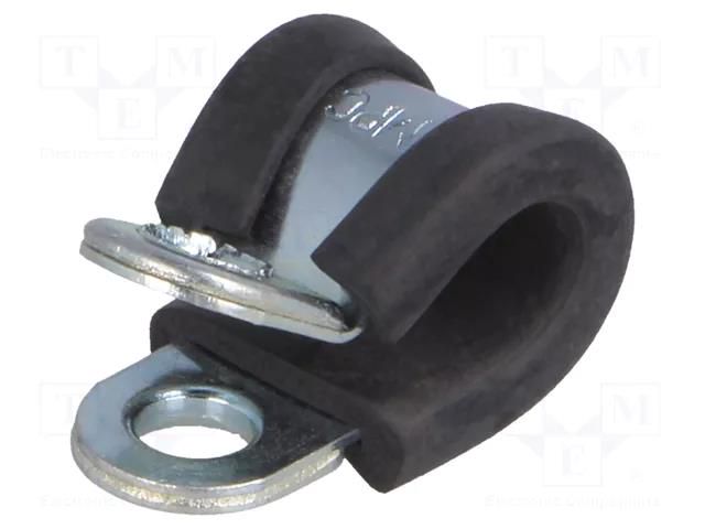 Fixing clamp; ØBundle : 6mm; W: 9mm; steel; Cover material: EPDM MPC INDUSTRIES MPC-LKD10609