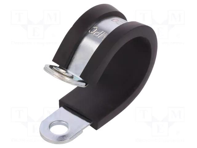 Fixing clamp; ØBundle : 20mm; W: 12mm; steel; Cover material: EPDM MPC INDUSTRIES MPC-LKD12012