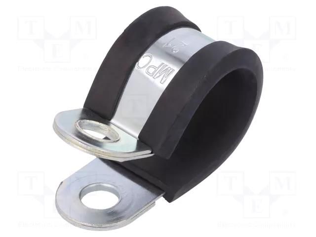 Fixing clamp; ØBundle : 21mm; W: 20mm; steel; Cover material: EPDM MPC INDUSTRIES MPC-LKD12120