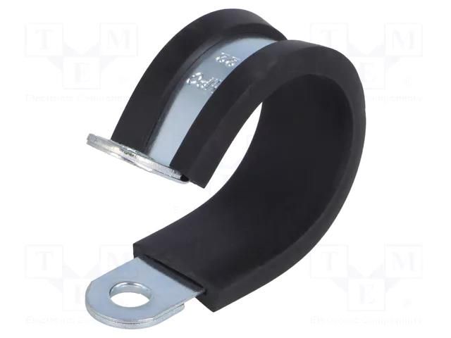 Fixing clamp; ØBundle : 22mm; W: 12mm; steel; Cover material: EPDM MPC INDUSTRIES MPC-LKD12212