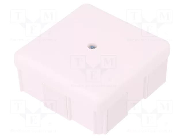 Enclosure: junction box; X: 86mm; Y: 86mm; Z: 39mm; wall mount; IP55 ELEKTRO-PLAST NASIELSK EPN-0226-00