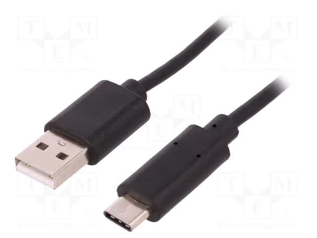 Cable; USB 2.0; USB A plug,USB C plug; 1.5m QOLTEC QOLTEC-50489