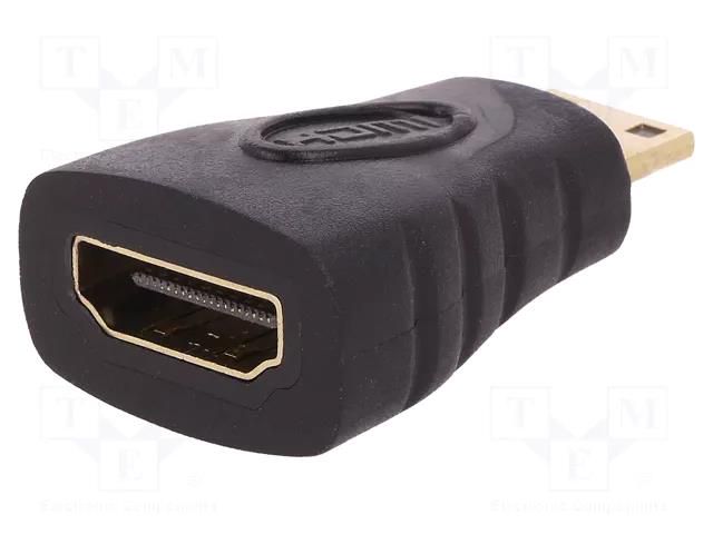 Adapter; HDMI socket,mini HDMI plug; black QOLTEC QOLTEC-50523