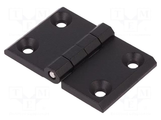 Hinge; Width: 76mm; zinc and aluminium alloy; black; H: 50mm ELESA+GANTER GN237-ZD-76-50A-SW