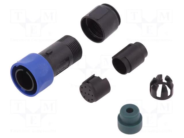 Connector: circular; plug; male; PIN: 10; w/o contacts; for cable BULGIN PXP4010/10P/4045