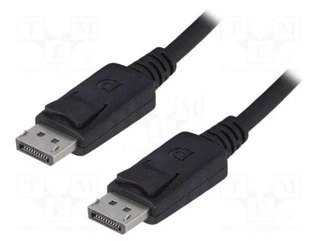 Cable; DisplayPort plug,both sides; DisplayPort 1.1; 5m; black QOLTEC QOLTEC-50455