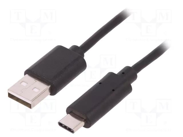 Cable; USB 2.0; USB A plug,USB C plug; 1.8m QOLTEC QOLTEC-50484