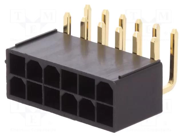 Connector: wire-wire/PCB; socket; male; PIN: 12; Minitek® Pwr 4.2 AMPHENOL COMMUNICATIONS SOLUTIONS 10127819-12121LF