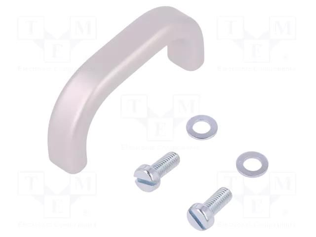 Holder; aluminium; grey; H: 29mm; L: 63mm; W: 12mm; handle MENTOR MR-277.1