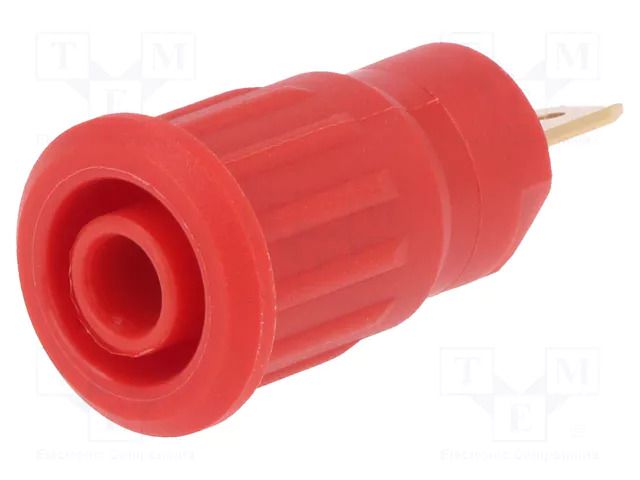 Connector: 4mm banana; socket; 24A; 1kV; red; gold-plated; 12.2mm STÄUBLI SEB4-F-22
