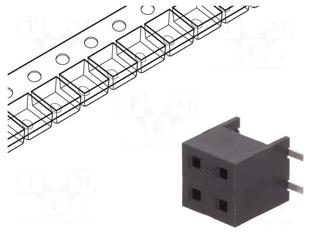 Connector: wire-board; socket; female; PIN: 4; Minitek; 2A; vertical AMPHENOL COMMUNICATIONS SOLUTIONS 55510-304TRLF/C