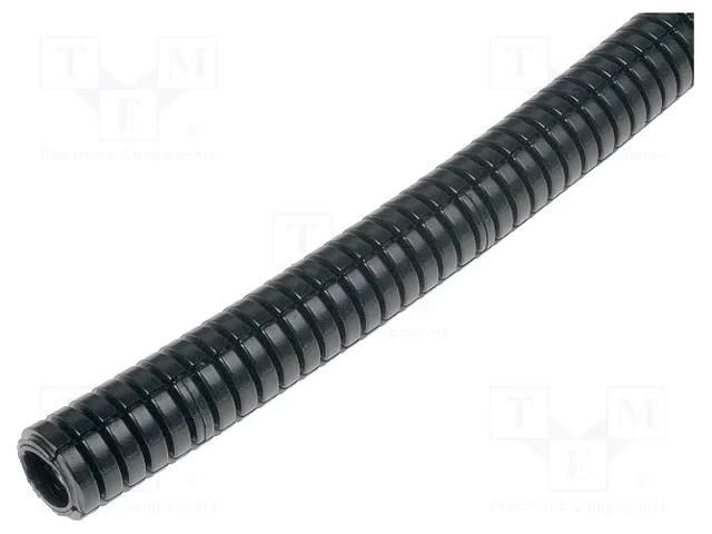 Protective tube; Size: 13; polyamide; black; thin walled HELLERMANNTYTON HG-LW13-PA6-BK-50M