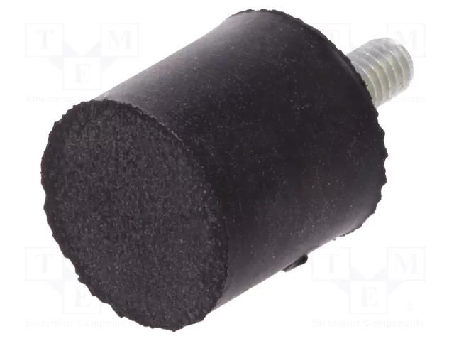 Vibroisolation foot; Ø: 15mm; H: 15mm; Shore hardness: 70±5; 151N ELESA+GANTER DVA4-15-15-M4-70
