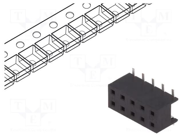 Connector: wire-board; socket; female; PIN: 10; Minitek; 2A; SMT AMPHENOL COMMUNICATIONS SOLUTIONS 55510-310TRLF/C