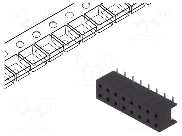 Connector: wire-board; socket; female; PIN: 16; Minitek; 2A; SMT AMPHENOL COMMUNICATIONS SOLUTIONS 55510-316TRLF/C