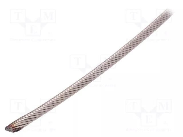 Rope; acid resistant steel A4; Ørope: 4mm; L: 50m; 458kg KRAFTBERG L1X19-F4-A4/50M