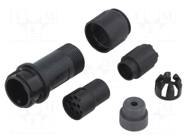Connector: circular; plug; female; PIN: 10; w/o contacts; UL94V-0 BULGIN PXP4011/10S/3540