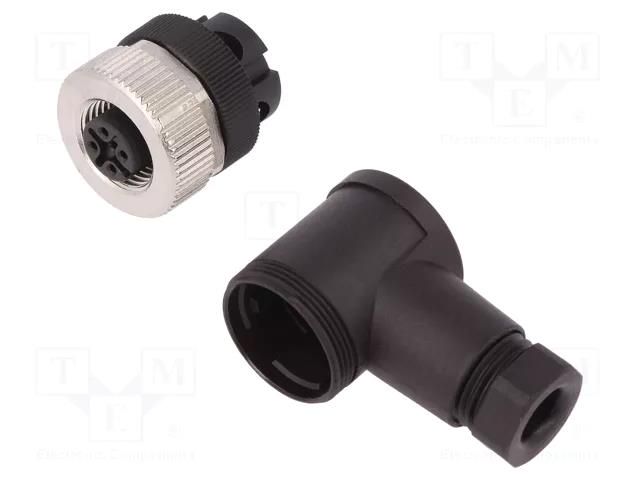 Connector: M12; plug; female; PIN: 4; 250V; 4A; IP67; 0.75mm2; 4÷6mm BINDER 99-0430-24-04