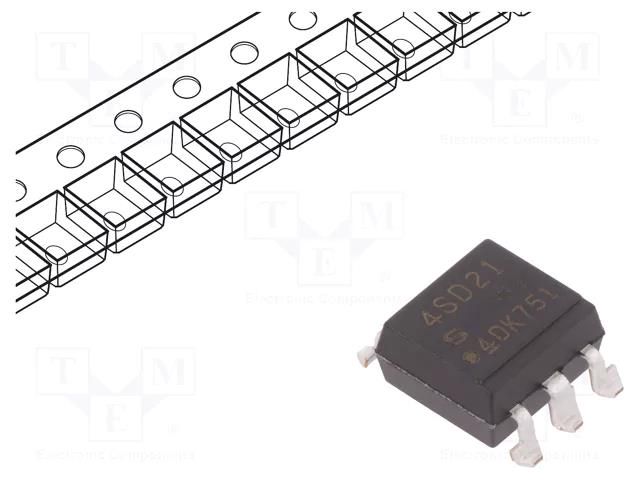 Optotriac; 5kV; zero voltage crossing driver; Gull wing 6; Ch: 1 SHARP PC4SD21YXPDH