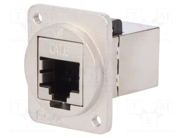 Coupler; FT; Cat: 6; shielded; 8p8c; RJ45 socket,both sides; metal CLIFF CP30222SM3