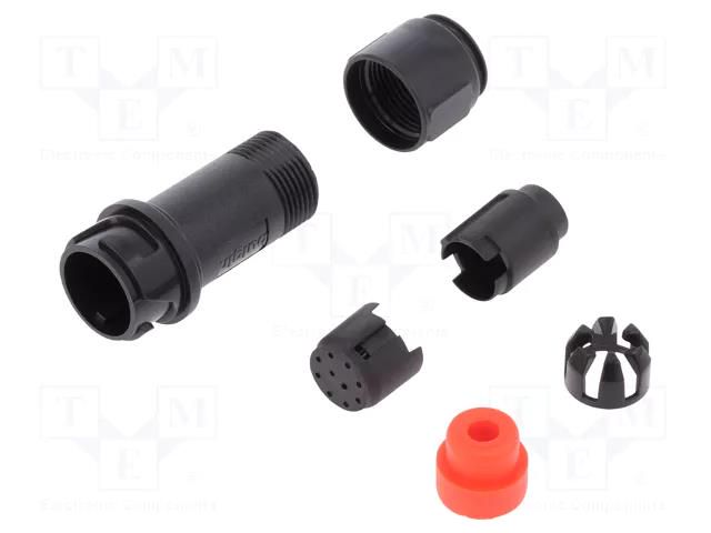 Connector: circular; plug; male; PIN: 10; w/o contacts; for cable BULGIN PXP4011/10P/4550