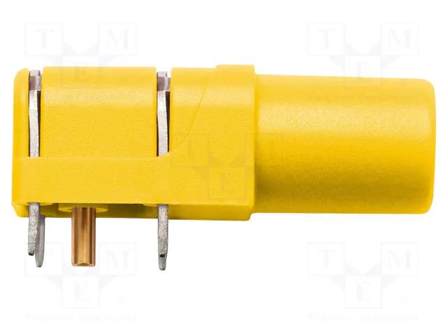Connector: 4mm banana; socket; 24A; 1kV; yellow; gold-plated; PCB SCHÜTZINGER SWEB8094AU-GE