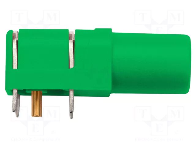 Connector: 4mm banana; socket; 24A; 1kV; green; gold-plated; PCB SCHÜTZINGER SWEB8094AU-GN