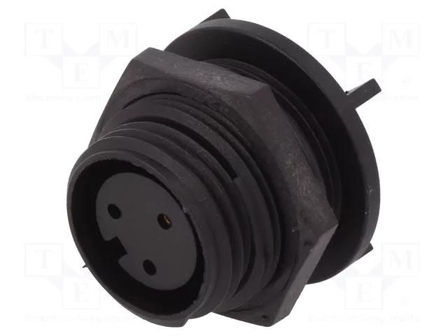 Connector: circular; socket; female; PIN: 3; 250V; Buccaneer 400 BULGIN PX0413/03S/PC
