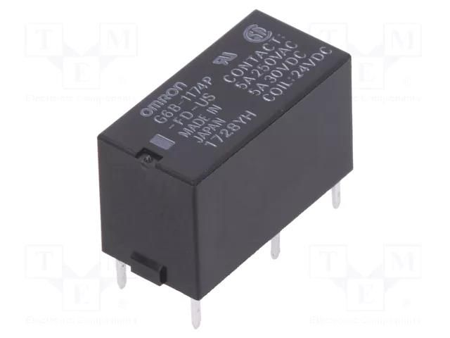 Relay: electromagnetic; SPST-NO; Ucoil: 24VDC; Icontacts max: 5A OMRON Electronic Components G6B-1174P-FD-US-24