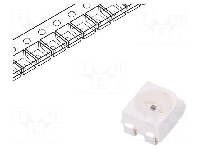 LED; red-orange; SMD; 3528,PLCC4; 285÷715mcd; 2.2÷2.5VDC; 120° BROADCOM (AVAGO) HSMJ-A401-T40M1