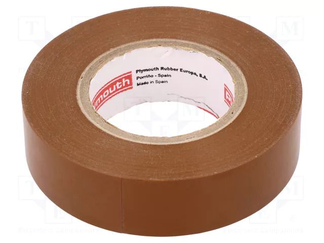 Tape: electrical insulating; W: 19mm; L: 20m; Thk: 0.15mm; brown PLYMOUTH PLH-N12-19-20/BW