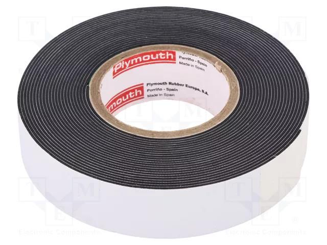 Tape: electrical insulating; W: 19mm; L: 9.1m; Thk: 0.8mm; black PLYMOUTH PLH-W963-19-9