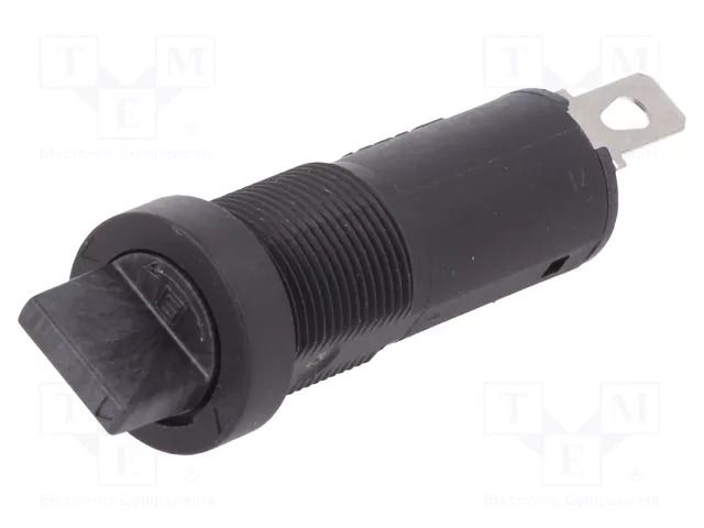 Fuse holder; 5x20mm; 10A; on panel; black; FBS1; 250VAC; UL94V-0 SCHURTER 0031.3911
