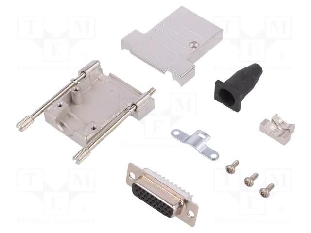 Connector: D-Sub; PIN: 26; plug; male; soldering; for cable; black ENCITECH DTSL15-TJSRGHDP26K
