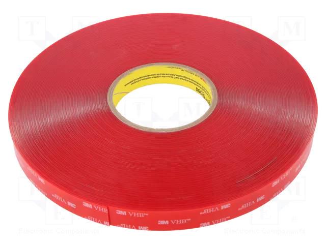 Tape: fixing; W: 19mm; L: 33m; Thk: 1mm; acrylic; transparent; UL-746C 3M 3M-4910-19-33