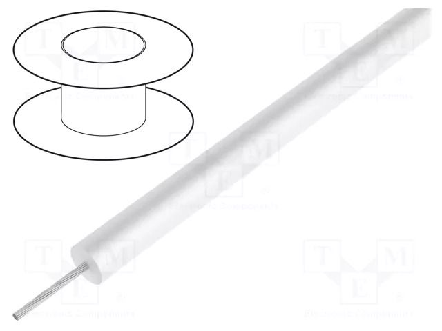 Wire; HookUp Wire; stranded; Cu; silicone; white; -40÷150°C; 15kV ALPHA WIRE 391045-WH005