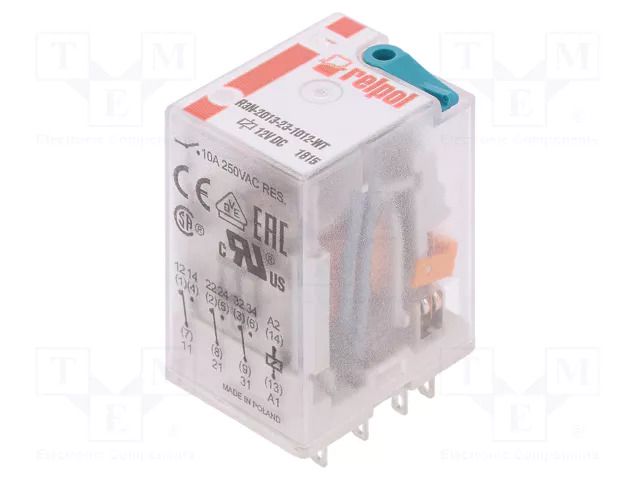 Relay: electromagnetic; 3PDT; Ucoil: 12VDC; Icontacts max: 20A RELPOL R3N2013231012WT