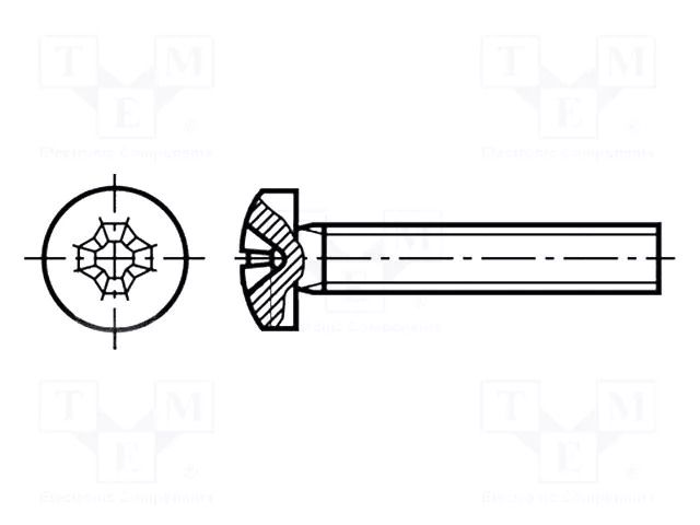 Screw; M2.5x10; 0.45; Head: cheese head; Phillips; DIN 7985 KRAFTBERG M2.5X10/D7985-A2