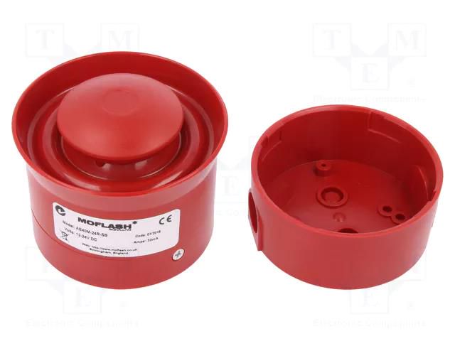 Signaller: sound; siren; 10÷30VDC; 95dB(d=1m); AE40M; IP54; ABS MOFLASH SIGNALLING AE40M-24R-SB
