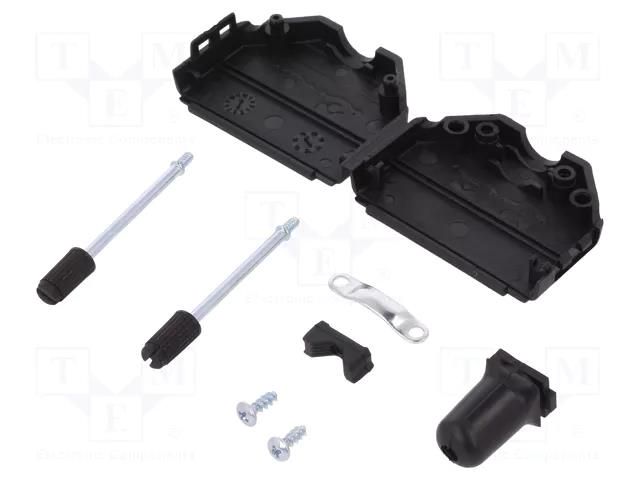 Enclosure for connectors: D-Sub; D-Sub 25pin,D-Sub HD 44pin ENCITECH DPPK25-BK-RG-K
