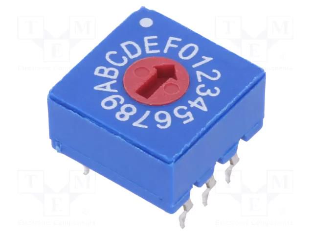 Encoding switch; HEX/BCD; Pos: 16; 10x10x5mm ECE KDR16INV