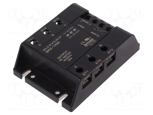 Relay: solid state; 30A; Uswitch: 48÷480VAC; 3-phase; -30÷80°C; SR3 AUTONICS SR3-1430